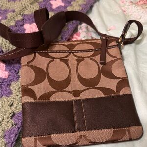 Coach Tan and Brown Crossbody Bag